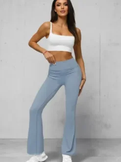 Legginsy damskie z szeroką nogawką jasno-niebieskie JS/17K588/9^Ozonee Discount