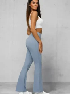 Legginsy damskie z szeroką nogawką jasno-niebieskie JS/17K588/9^Ozonee Discount