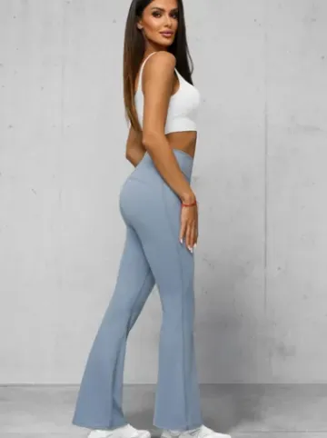 Legginsy damskie z szeroką nogawką jasno-niebieskie JS/17K588/9^Ozonee Discount
