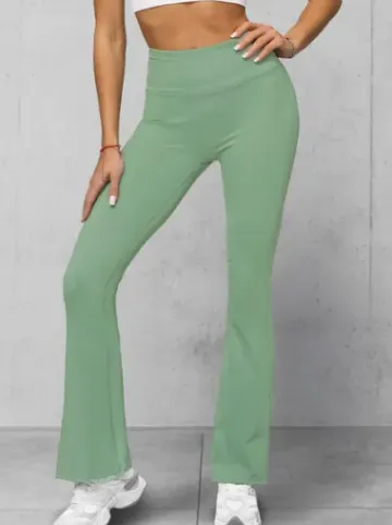 Legginsy damskie z szeroką nogawką miętowe JS/17K588/127^Ozonee Clearance