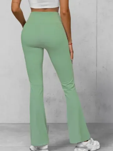 Legginsy damskie z szeroką nogawką miętowe JS/17K588/127^Ozonee Clearance