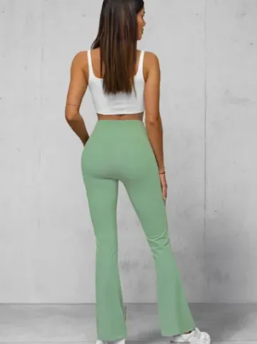 Legginsy damskie z szeroką nogawką miętowe JS/17K588/127^Ozonee Clearance