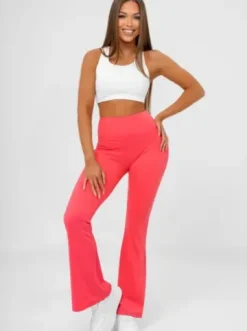 Legginsy damskie z szeroką nogawką malinowe JS/KTK006-J^Ozonee Best