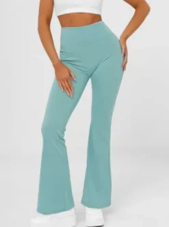 Legginsy damskie z szeroką nogawką miętowe JS/KTK006-J^Ozonee New