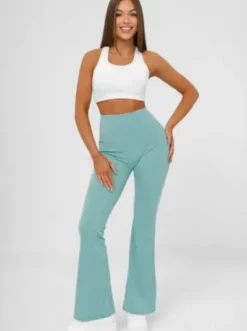 Legginsy damskie z szeroką nogawką miętowe JS/KTK006-J^Ozonee New