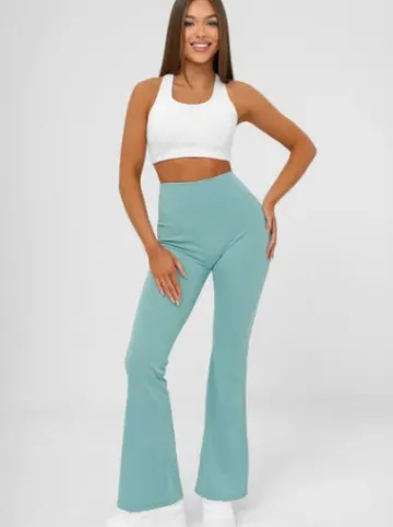 Legginsy damskie z szeroką nogawką miętowe JS/KTK006-J^Ozonee New