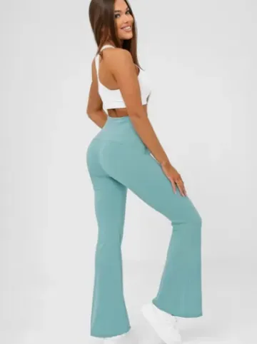 Legginsy damskie z szeroką nogawką miętowe JS/KTK006-J^Ozonee New
