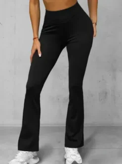 Legginsy damskie z szeroką nogawką czarne JS/35K1603/3^Ozonee Outlet