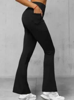 Legginsy damskie z szeroką nogawką czarne JS/35K1603/3^Ozonee Outlet