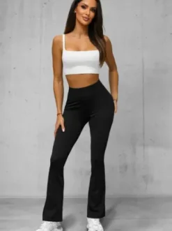 Legginsy damskie z szeroką nogawką czarne JS/35K1603/3^Ozonee Outlet