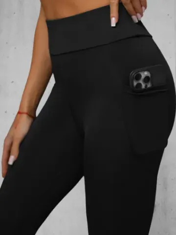 Legginsy damskie z szeroką nogawką czarne JS/35K1603/3^Ozonee Outlet