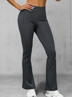 Legginsy damskie z szeroką nogawką grafitowe JS/35K1603/5^Ozonee Online