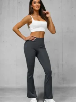 Legginsy damskie z szeroką nogawką grafitowe JS/35K1603/5^Ozonee Online