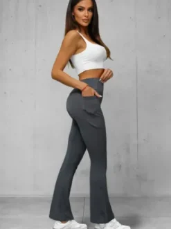 Legginsy damskie z szeroką nogawką grafitowe JS/35K1603/5^Ozonee Online