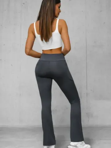 Legginsy damskie z szeroką nogawką grafitowe JS/35K1603/5^Ozonee Online