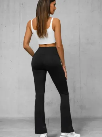 Legginsy damskie z szeroką nogawką czarne JS/XY23008L^Ozonee Discount