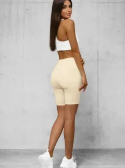 Legginsy krótkie damskie kolarki ecru O/K5-J^Ozonee Sale