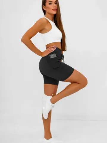 Legginsy krótkie damskie kolarki czarne JS/XY24026S^Ozonee Discount