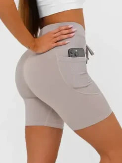 Legginsy krótkie damskie kolarki mokka JS/XY24026S^Ozonee Outlet