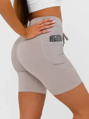 Legginsy krótkie damskie kolarki mokka JS/XY24026S^Ozonee Outlet