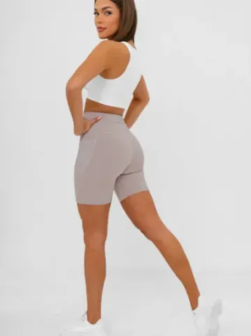 Legginsy krótkie damskie kolarki mokka JS/XY24026S^Ozonee Outlet