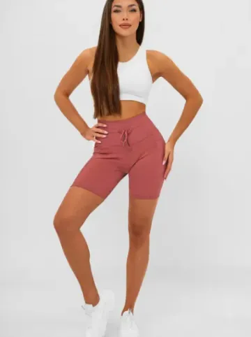 Legginsy krótkie damskie kolarki burgundowe JS/XY24026S^Ozonee Outlet