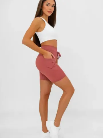 Legginsy krótkie damskie kolarki burgundowe JS/XY24026S^Ozonee Outlet