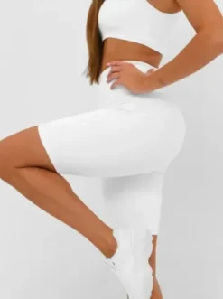 Legginsy krótkie damskie kolarki białe JS/17K583/1^Ozonee New