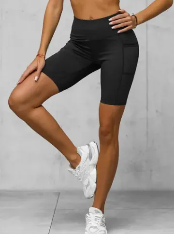 Legginsy krótkie damskie kolarki czarne JS/XY24004S^Ozonee Outlet