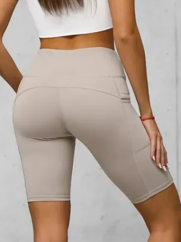 Legginsy krótkie damskie kolarki beżowe JS/XY24004S^Ozonee Hot