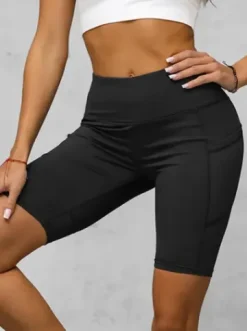 Legginsy krótkie damskie kolarki czarne JS/XY24003S^Ozonee Clearance