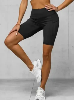 Legginsy krótkie damskie kolarki czarne JS/XY24003S^Ozonee Clearance