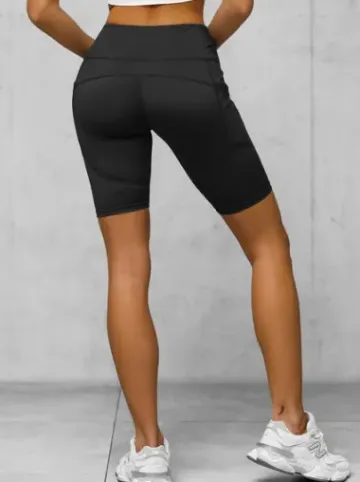Legginsy krótkie damskie kolarki czarne JS/XY24003S^Ozonee Clearance