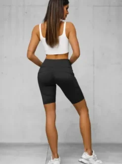 Legginsy krótkie damskie kolarki czarne JS/XY24003S^Ozonee Clearance