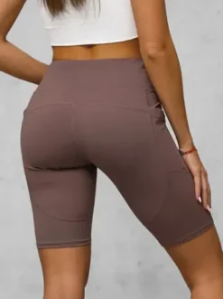Legginsy krótkie damskie kolarki śliwkowe JS/XY24003S^Ozonee Fashion