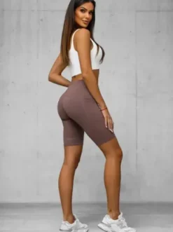 Legginsy krótkie damskie kolarki śliwkowe JS/XY24003S^Ozonee Fashion