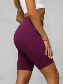 Legginsy krótkie damskie kolarki burgundowe JS/XY24003S^Ozonee Outlet