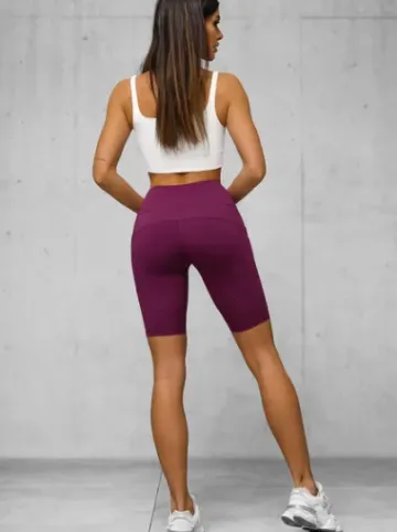 Legginsy krótkie damskie kolarki burgundowe JS/XY24003S^Ozonee Outlet