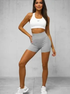 Legginsy krótkie damskie kolarki szare O/ZL-037^Ozonee Hot