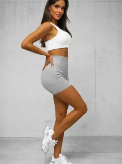 Legginsy krótkie damskie kolarki szare O/ZL-037^Ozonee Hot