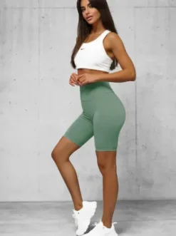 Legginsy krótkie damskie kolarki miętowe O/K5-J^Ozonee Fashion