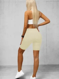 Legginsy krótkie damskie kolarki ecru O/K5-J^Ozonee Hot