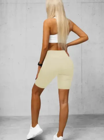 Legginsy krótkie damskie kolarki ecru O/K5-J^Ozonee Hot