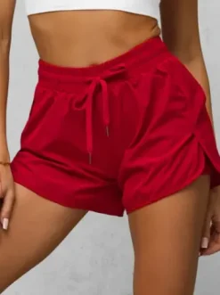Spodenki damskie sportowe z legginsami ciemno-czerwone JS/XY24015S^Ozonee Hot