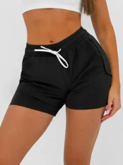 Spodenki damskie sportowe z legginsami czarne JS/17K591/3^Ozonee Outlet