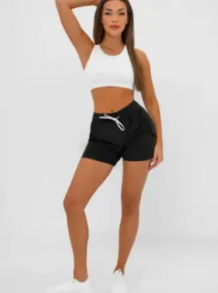 Spodenki damskie sportowe z legginsami czarne JS/17K591/3^Ozonee Outlet