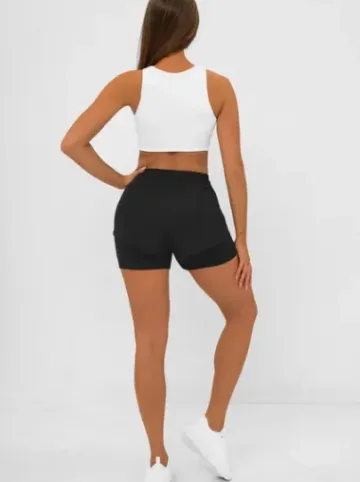 Spodenki damskie sportowe z legginsami czarne JS/17K591/3^Ozonee Outlet