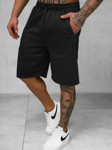 Spodenki dresowe męskie czarne JS/15K1822/3^Ozonee Clearance