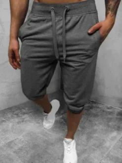 Spodenki dresowe męskie grafitowe JS/XW07/5^Ozonee Fashion