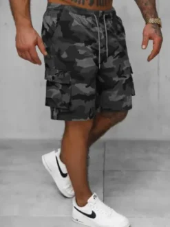 Spodenki dresowe męskie grafitowe JS/8K282/5^Ozonee Fashion